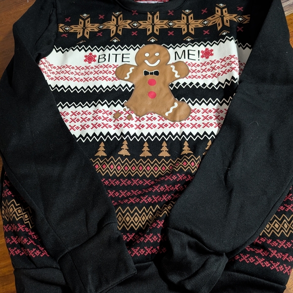 Festive Black and Brown Gingerbread Sweater - Picture 1 of 2